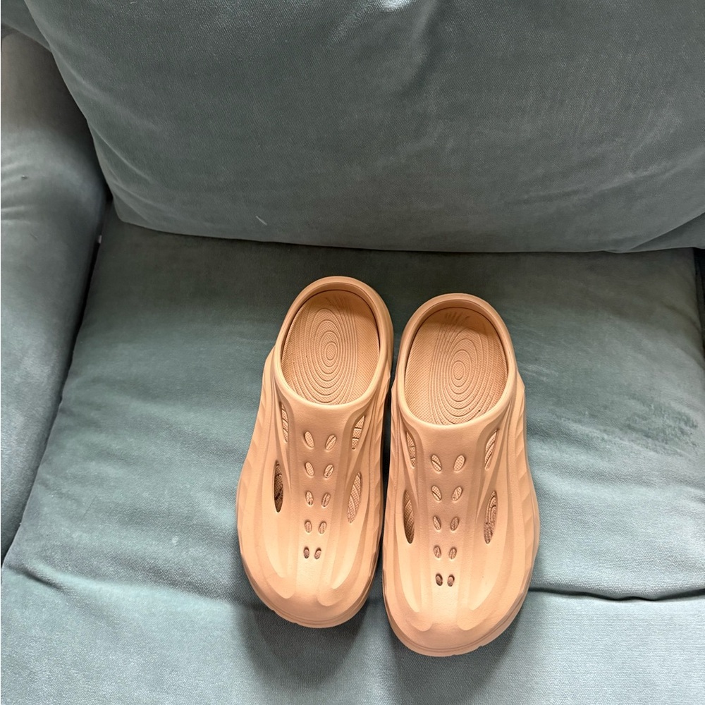 Hoka Beige Slip-On Clogs